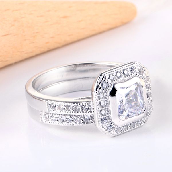 

fashion factory direct sales s925 sterling silver zircon ring female two-in-one combination girlfriends tiktok same style jewelry wholesale