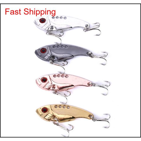 

12pcs blade metal vib fishing lures bait 5.5cm 11g 8#hooks sinking metal spoon fishing lures (vib qylesq alice_bag