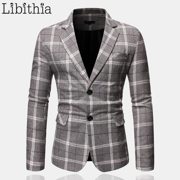 

men's suits & blazers men casual plaid two buttons jackets dark blue grey autumn spring clothes male a1451, White;black