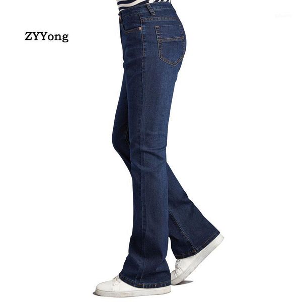 

zyyong mens business casual slim bootcut flared jeans for men boot cut flare denim pants long trousers men's fashion trousers1, Blue