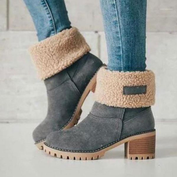 

women winter fur warm snow boots ladies warm wool booties ankle boot comfortable shoes plus size 35-43 casual women boots1, Black