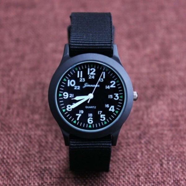 

high children's electronic junior boy primary school gift canvas quartz waterproof clock pointer watch, Blue