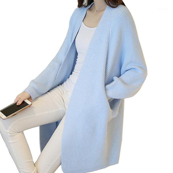 

tide women long knitted cardigans coat women knitwear sweater oversize female new autumn sweater long cardigan plus size1, White