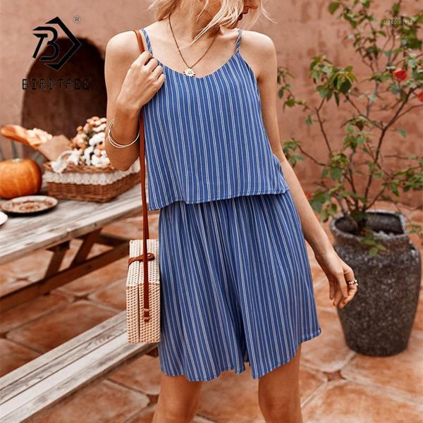 

summer striped playsuits women suspenders backless shourt pants casual loose playsuits chiffon romper d07602y1, Black;white