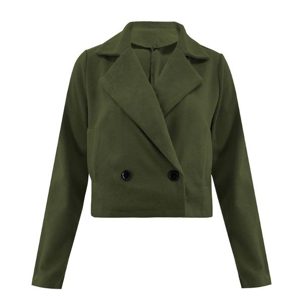 

women lapel coat cropped cardigan slim trench winter autumn coat outwear lxh, Black;brown