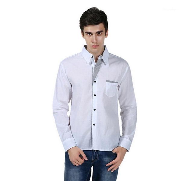 

men shirts long sleeve 2019 korean slim design formal casual male dress shirt plus size business men clothing1, White;black