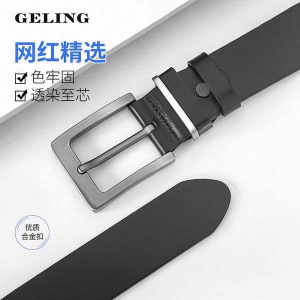 

classic head men's casual leather korean jeans belt, Black;brown