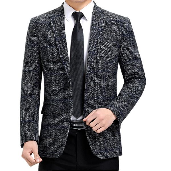 

men's suits & blazers blazer masculino long sleeve business simple printed men suit jackets fashion loose casual costume homme luxe bra, White;black