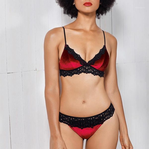 

europe lace front closure bra set women's underwear embroidery push up bras hollow panties lingerie set1, Red;black
