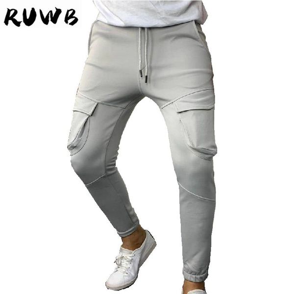 

autumn jogger brand casual pants harem gyms male trousers mens joggers solid sweatpants stretch feet sports fitness men pants, Black