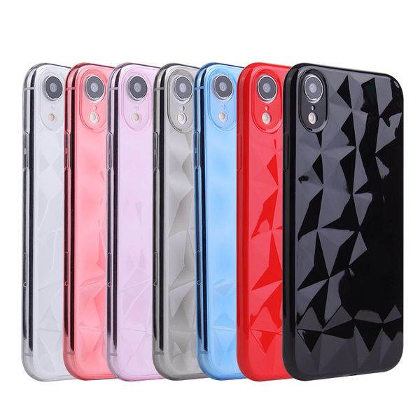 

3d diamond soft tpu phone protection cover cases for iphone 6 7 8 x 11 pro max
