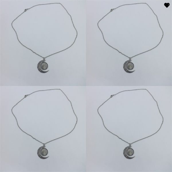 

antique moon shapes necklaces sublimation blank hollowed out pendant women jewelry accessories chain necklace fashion charm 8 8hy n2, Black
