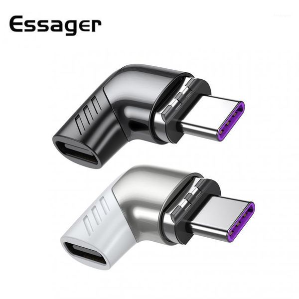 

cell phone adapters essager 100w usb type c magnetic adapter type-c male to female magnet connector for mackbook pro huawei usb-c1