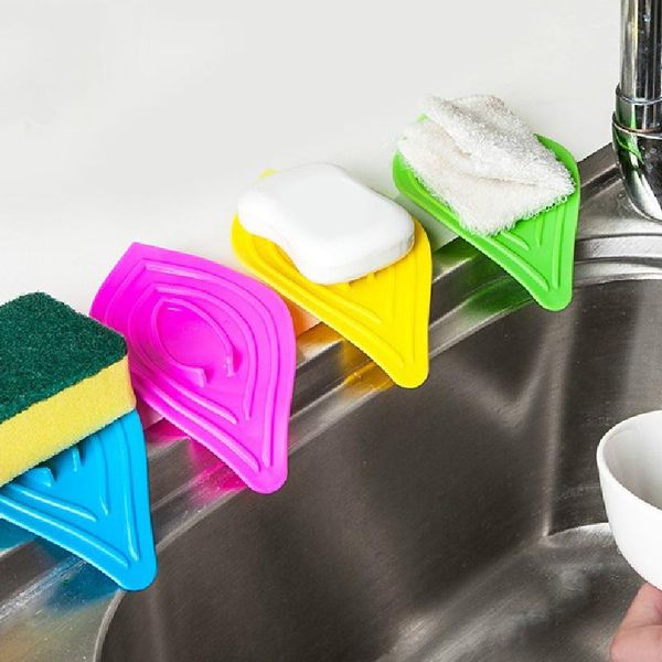 

soap dish multifunctional slip ring leaves soap box sink drain & clean sponge holder punch-tray container for bathroom tool q jllidf