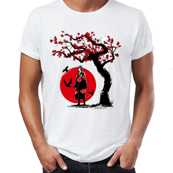

men's t shirt naruto under the cherry blossom tree anime artsy tee sport hooded sweatshirt hoodie