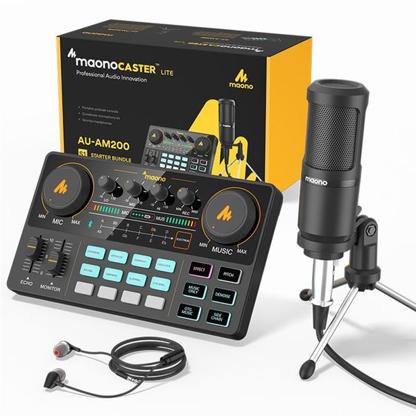 MAONOCASTER All In On Microphone Mixer Kits External Sound Card Audio ...