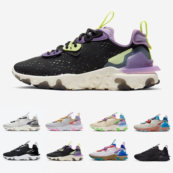 

gravity purple honeycomb react vision mens pn dust running shoes black white iridescent saffron men women sports sneakers trainers 36-45, White;red