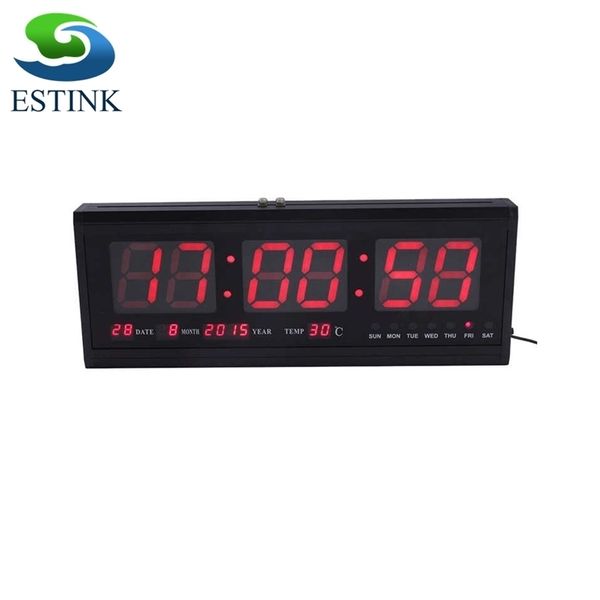 48 cm relógio de parede digital grande tempo de LED Temperatura mesa de mesa mesa relógios LED Wall Watch Relogio de Parede Home Decoracion 201120