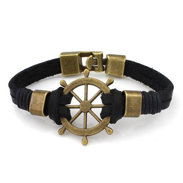 

alloy braided rudder bracelet mens leather bracelets alloy qyltsy