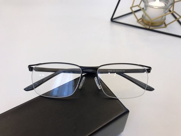 

business casual men's half frame glasses frame simple men's metal glasses rectangular myopia glasses men's classic 6546, Silver