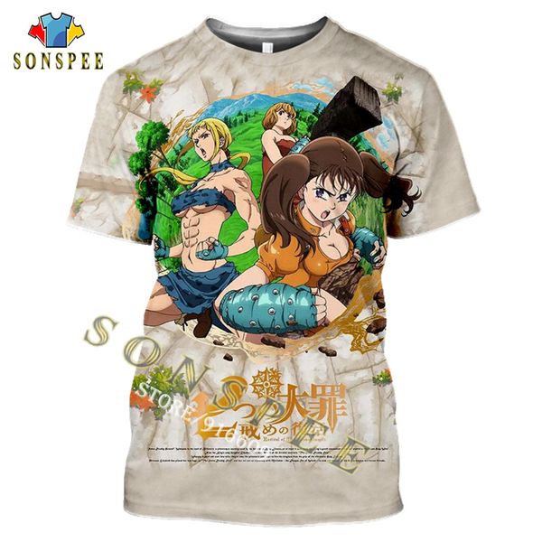 

summer anime the seven deadly sins giant diane 3d print shirts anime hippie humor men clothing