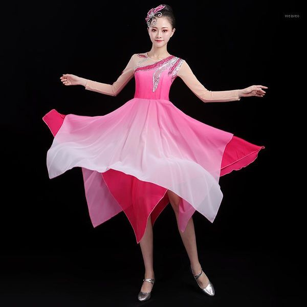 

chinese folk dance costume for woman modern dance costume woman square new suit classical opening1, Black;red