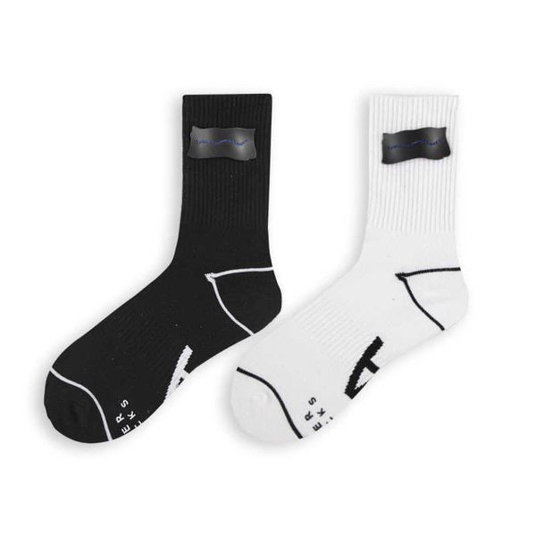 Spor, Casual 21Fwader Kore Tasarım Marka erkek ve kadın Orta Tüp Çorap Dalga Deri Noktalama Nakış Spor Çorap Gelgit
