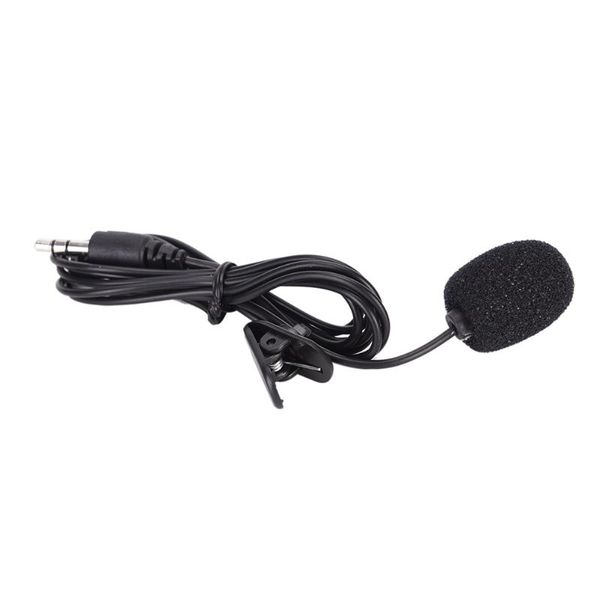 

portable external 3.5mm hands-mini wired clip-on lapel lavalier microphone for pc lapnotebook 1.5m