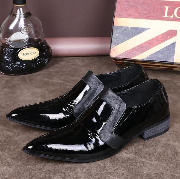 

toe spring summer pointed men leather dress shoes black bright oxford shoes business dress men