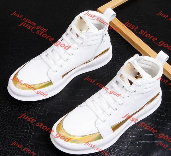 

new arrival sequins sheet metal casual platform high shoes flats male design prom dress loafers shoes ankle boots zapatos hombre