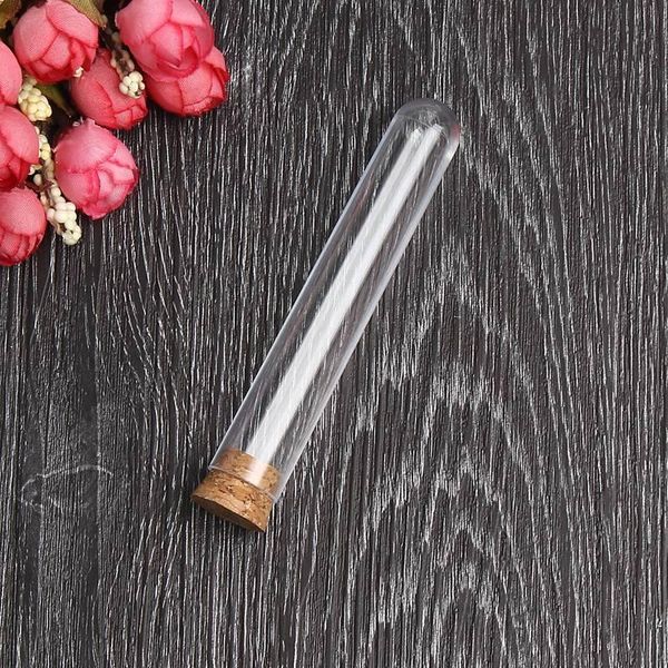 

brand new 50pcs/lot 18x100mm transparent plastic test tube with cork ser round bottom school laboratory educational supplies q wmttuq