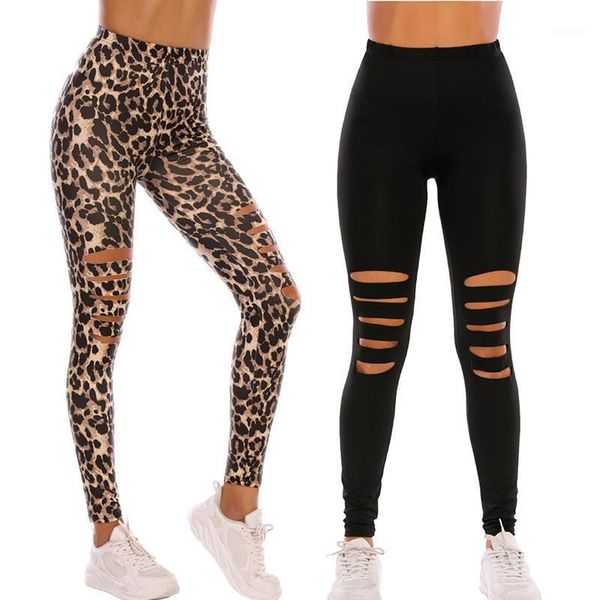 

2021 women leggings pants push up fitness gym leggins running ripped leggins seamless femme high waist1, Black