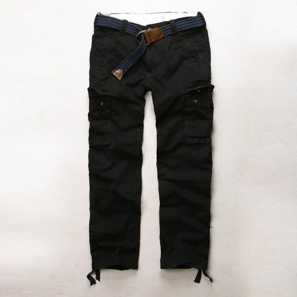 

designer pants men's camo trousers male classic cargo pants black straight leg cotton camouflage1