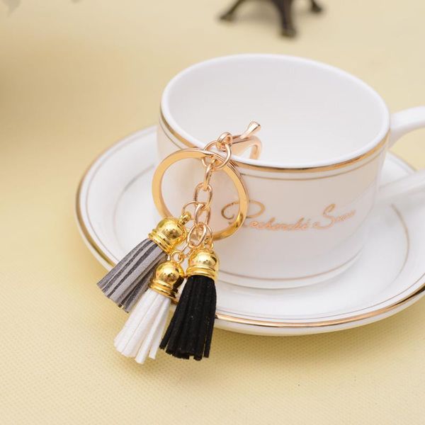 

leather tassel keychain for women bag charm womens keyring llaveros mujer chaveiro porte cle chaveiros sleutelhanger eh782 h bbyigb, Slivery;golden