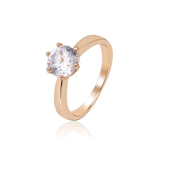 

mxgxfam classic style women's single rings zircon stone for engagement /wedding/gift/ gold color, Slivery;golden
