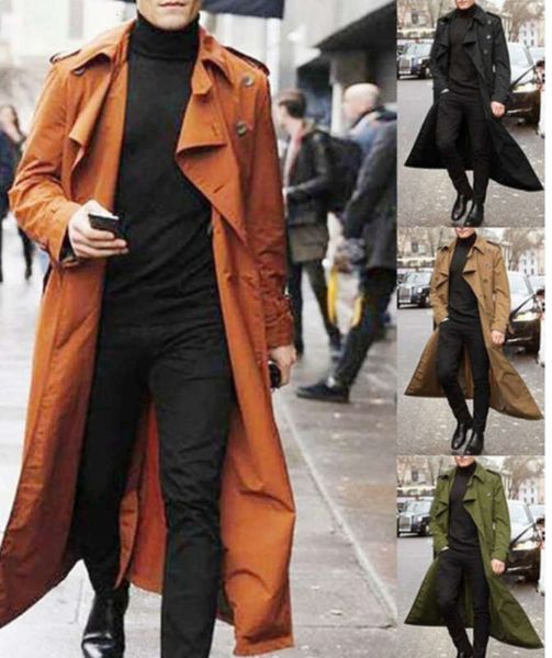 

2019 long fashion casual coat men's windbreaker, Tan;black
