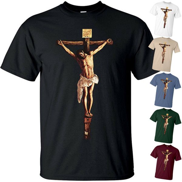 

jesus christ on the cross crucifixion catholic christian t shirt black s - 6xl big tall tee shirt sport hooded sweatshirt hoodie