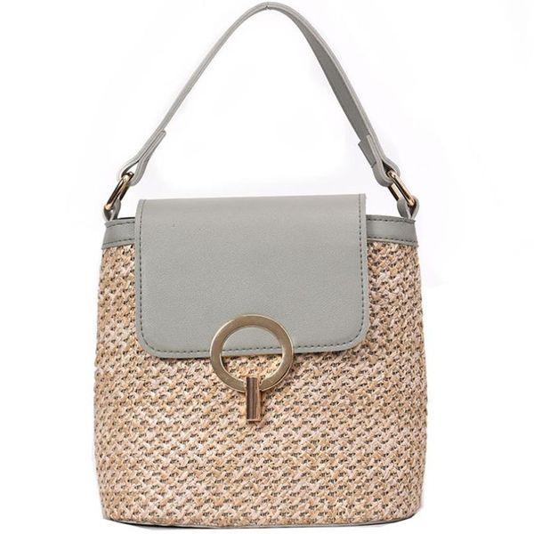 

summer bags for women small straw bucket bag crossbody bags lady beach travel purses handbags female shoulder messenger bag 20#