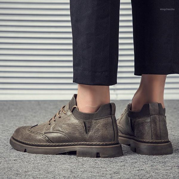 

boots causal mens leather black male men sneakers shoe wear sports sport casual 2021 slip on for flat loafers1