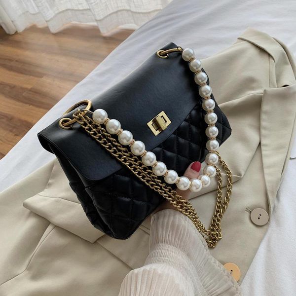 

2020 new pu shoulder bag fashion messenger bag net red chain female lady white collar high quality