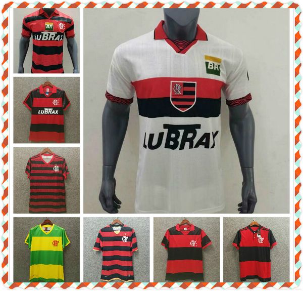 

1982 1988 1990 2008 retro cr flamengo soccer jersey vintage flamengo football shirt s-2xl, Black;yellow