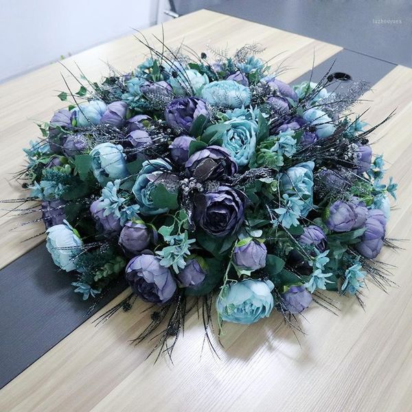 

original semi-circular hui yi zhuo hua simulation autumn peony l round table flower stage decoration disk size1