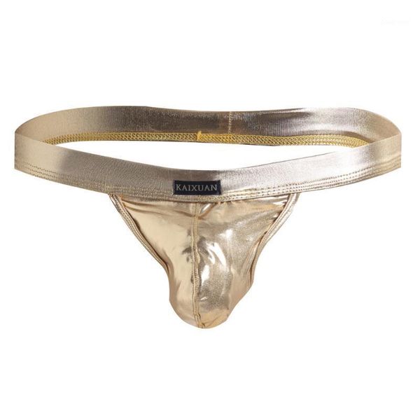 

muqgew fashion men underwear men briefs underwear bare buttocks patent leather underpants pouch thong g-string#41, Black;white