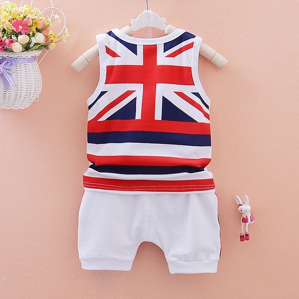 

new summer children boys girls baby fashion infant clothing set kids cotton cartoon vest shorts 2pcs/sets suit twinset y200525, White