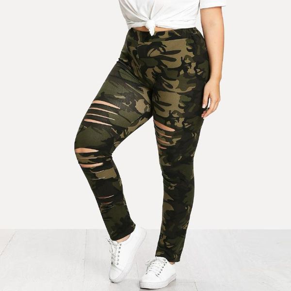 

yoga outfits fashion plus size womens camouflage pants leggings trousers sport hole casual full length ropa deporte#10, White;red
