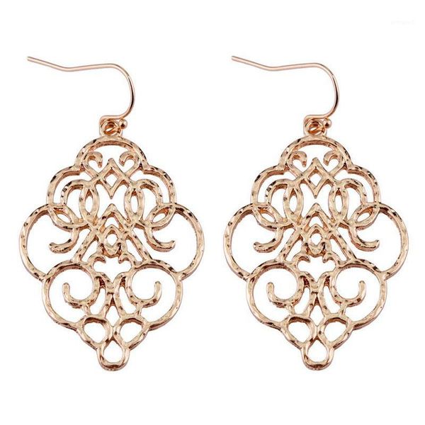 

dangle & chandelier zwpon gold filigree morocco earrings for women fashion drop jewelry zinc alloy basic statement 20211, Silver