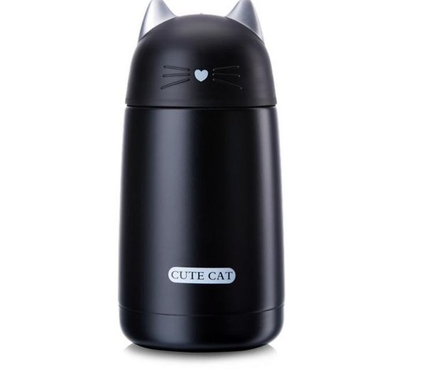 

cute cat thermos cup kids thermo mug drinkware child 330ml water bottle stainless steel vacuum flask portable leak-proof tumbler bbyels