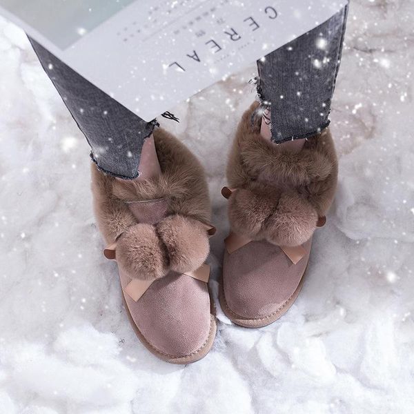 

swyivy winter shoes women 2020 new snow boots women pom-pom fur warm ankle boots female casual shoes black thick non-slip botas