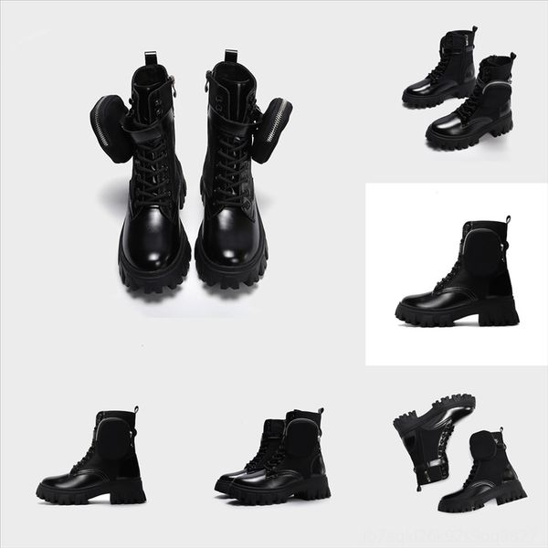 

ai97c autumn fashion women motorcycle boots high heelsbuckle boo high heel ankle boots for good snow booties up leather short, Black