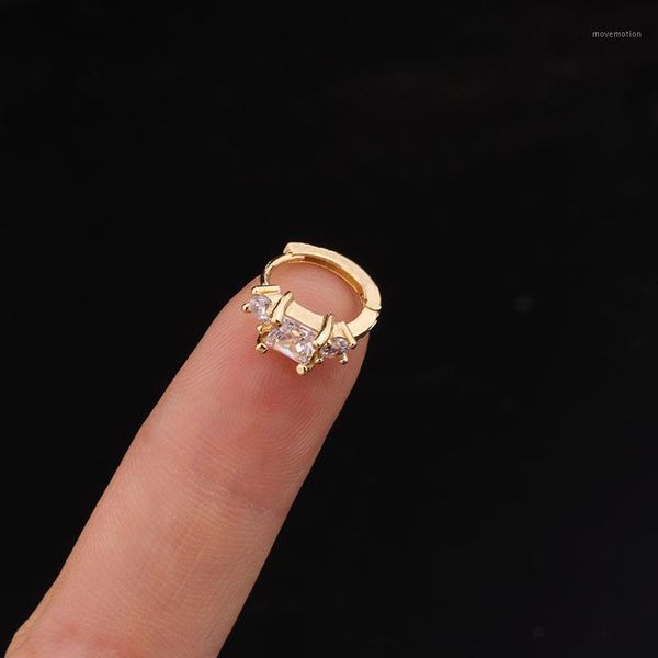 

1 pcs cute small geometric zircon circle ear cuff hoops earring simple copper classic closed clip ears hoop earring jewelry1, Golden;silver